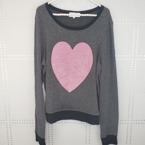 Wildfox | Gray sweatshirt with Pink heart
